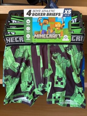 ✨$9✨NWT•4-Pack Boys Athletic Boxer Briefs | Minecraft | XS (4/5)